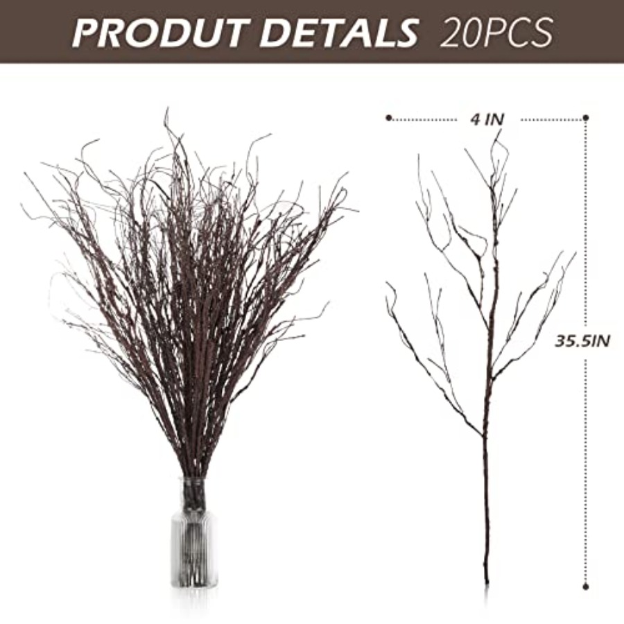 20 Pcs 35.4'' Tree Branches fo - Branch Curly Willow incelemesi ve fiyatı